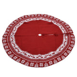 Knitted Christmas Tree Skirt Reusable Xmas Tree Stand Mat Floor Protector Home Party DecorationRed