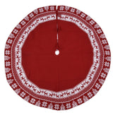 Knitted Christmas Tree Skirt Reusable Xmas Tree Stand Mat Floor Protector Home Party DecorationRed