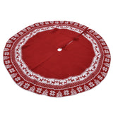 Knitted Christmas Tree Skirt Reusable Xmas Tree Stand Mat Floor Protector Home Party DecorationRed