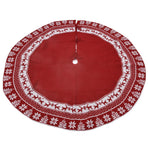 Knitted Christmas Tree Skirt Reusable Xmas Tree Stand Mat Floor Protector Home Party DecorationRed