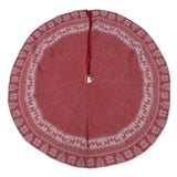 Knitted Christmas Tree Skirt Reusable Xmas Tree Stand Mat Floor Protector Home Party DecorationRed