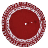 Knitted Christmas Tree Skirt Reusable Xmas Tree Stand Mat Floor Protector Home Party DecorationRed - Extra Image