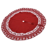 Knitted Christmas Tree Skirt Reusable Xmas Tree Stand Mat Floor Protector Home Party DecorationRed - Extra Image