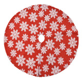 Christmas Tree Skirt White Snowflake Pattern Xmas Tree Mat for Holiday Party Decorations122cm/48.0in
