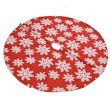 Christmas Tree Skirt White Snowflake Pattern Xmas Tree Mat for Holiday Party Decorations122cm/48.0in
