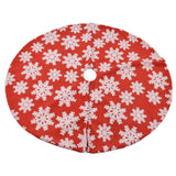 Christmas Tree Skirt White Snowflake Pattern Xmas Tree Mat for Holiday Party Decorations122cm/48.0in - Top-Down View