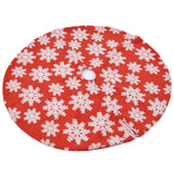 Christmas Tree Skirt White Snowflake Pattern Xmas Tree Mat for Holiday Party Decorations122cm/48.0in - 45-Degree Angle