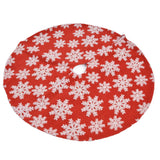 Christmas Tree Skirt White Snowflake Pattern Xmas Tree Mat for Holiday Party Decorations122cm/48.0in - Rear View