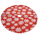 Christmas Tree Skirt White Snowflake Pattern Xmas Tree Mat for Holiday Party Decorations122cm/48.0in - Close-Up Angle