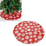 Christmas Tree Skirt White Snowflake Pattern Xmas Tree Mat for Holiday Party Decorations122cm/48.0in - Extra Image