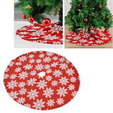 Christmas Tree Skirt White Snowflake Pattern Xmas Tree Mat for Holiday Party Decorations122cm/48.0in - Extra Image