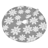 Christmas Tree Skirt Cute Snowflake Patterns Reused Beautiful Practical Christmas Tree Decorations for Decor Background78cm - Front View