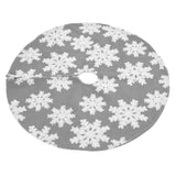 Christmas Tree Skirt Cute Snowflake Patterns Reused Beautiful Practical Christmas Tree Decorations for Decor Background78cm - Top-Down View