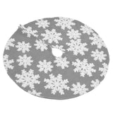 Christmas Tree Skirt Cute Snowflake Patterns Reused Beautiful Practical Christmas Tree Decorations for Decor Background78cm - Close-Up Angle