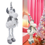 Retractable Christmas Elk Doll Polyester Christmas Ornament Gift Festival Decoration for Children Kids