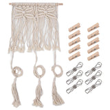 Boho Hat Wall Hanging Rack Cotton Rope Woven Bohemian Caps Holder for Home Office StudioType A