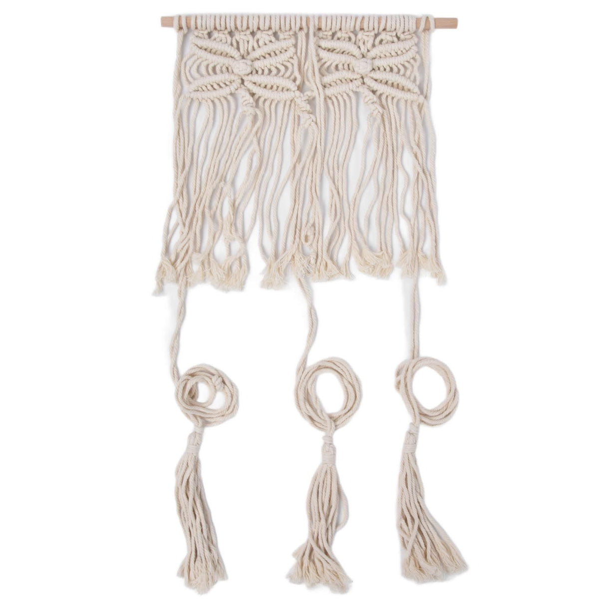 Boho Hat Wall Hanging Rack Cotton Rope Woven Bohemian Caps Holder for Home Office StudioType A