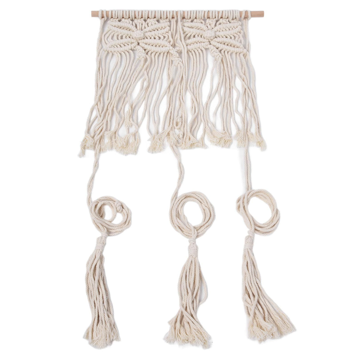 Boho Hat Wall Hanging Rack Cotton Rope Woven Bohemian Caps Holder for Home Office StudioType A
