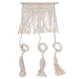 Boho Hat Wall Hanging Rack Cotton Rope Woven Bohemian Caps Holder for Home Office StudioType A - Close-Up Angle