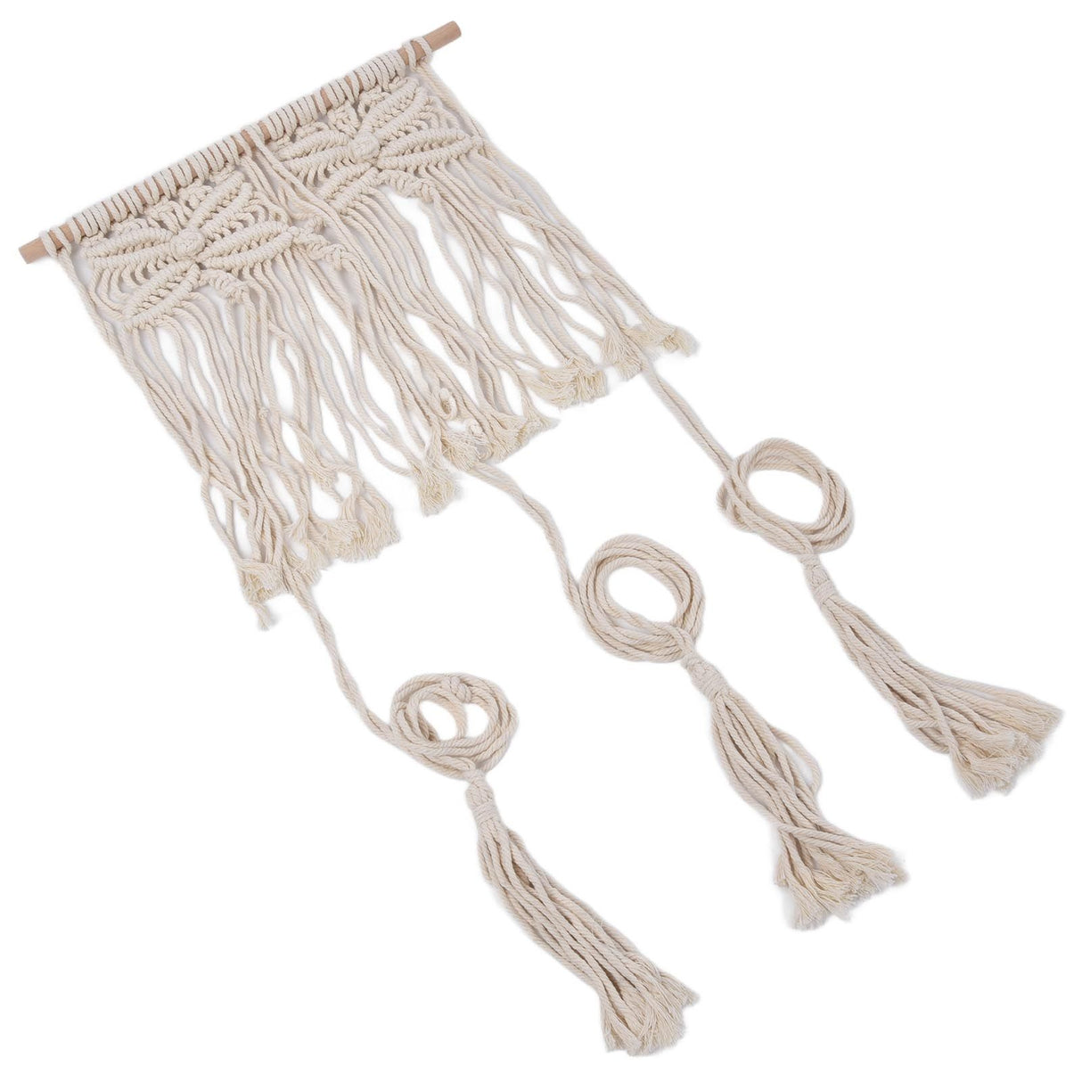Boho Hat Wall Hanging Rack Cotton Rope Woven Bohemian Caps Holder for Home Office StudioType A