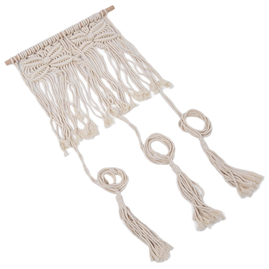 Boho Hat Wall Hanging Rack Cotton Rope Woven Bohemian Caps Holder for Home Office StudioType A