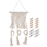 Boho Hat Wall Hanging Rack Cotton Rope Woven Bohemian Caps Holder for Home Office StudioType B
