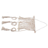 Boho Hat Wall Hanging Rack Cotton Rope Woven Bohemian Caps Holder for Home Office StudioType B - Top-Down View