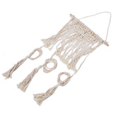 Boho Hat Wall Hanging Rack Cotton Rope Woven Bohemian Caps Holder for Home Office StudioType B