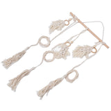 Boho Hat Wall Hanging Rack Cotton Rope Woven Bohemian Caps Holder for Home Office StudioType D