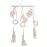 Boho Hat Wall Hanging Rack Cotton Rope Woven Bohemian Caps Holder for Home Office StudioType D