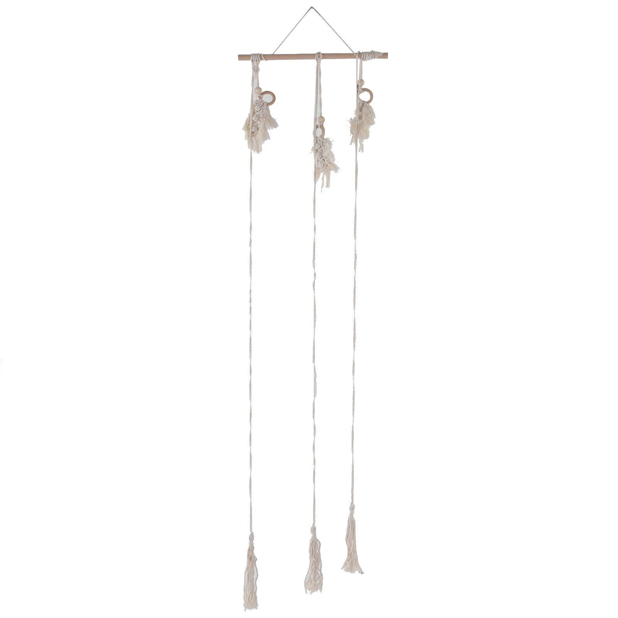 Boho Hat Wall Hanging Rack Cotton Rope Woven Bohemian Caps Holder for Home Office StudioType D