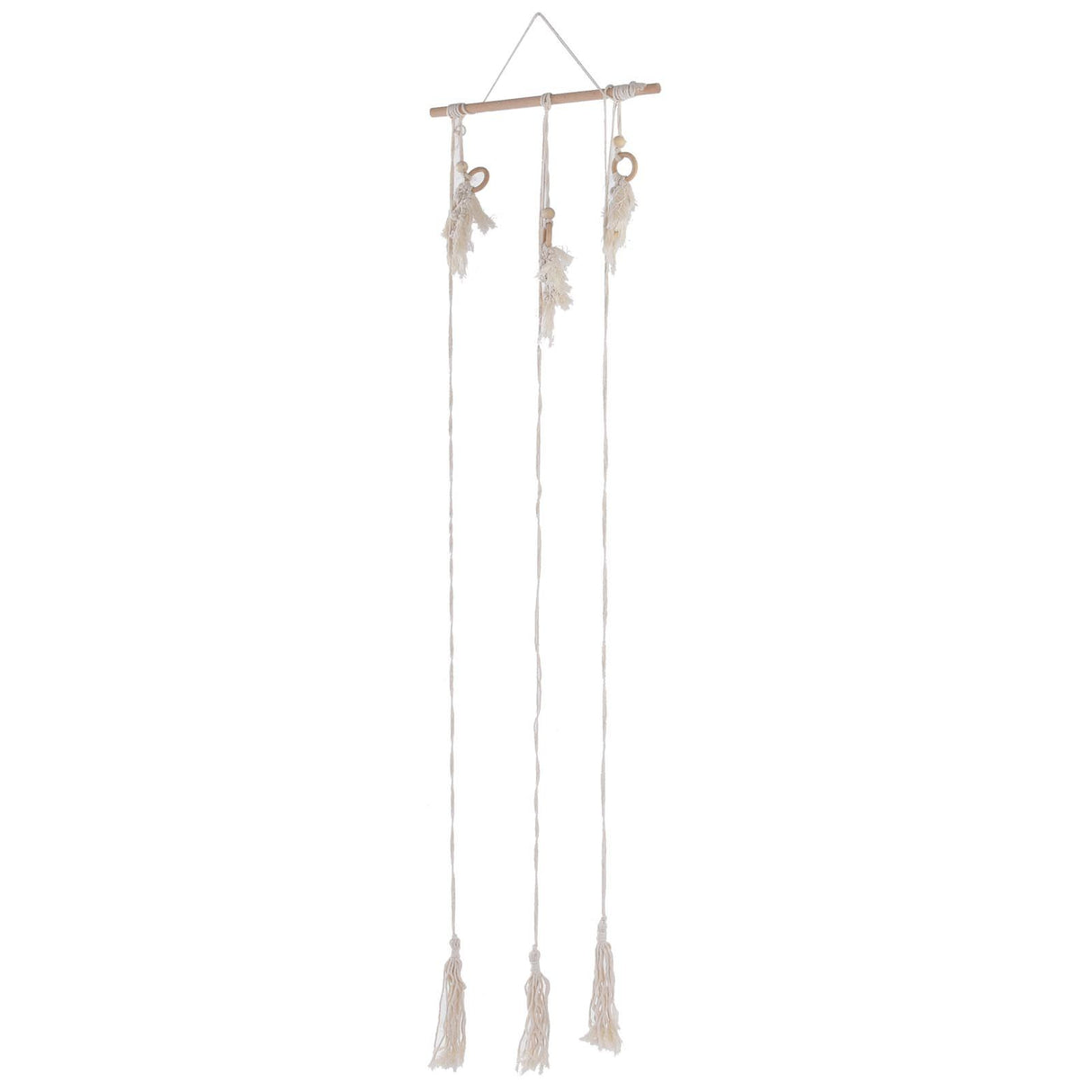 Boho Hat Wall Hanging Rack Cotton Rope Woven Bohemian Caps Holder for Home Office StudioType D
