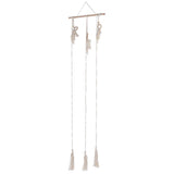 Boho Hat Wall Hanging Rack Cotton Rope Woven Bohemian Caps Holder for Home Office StudioType D - Low Angle