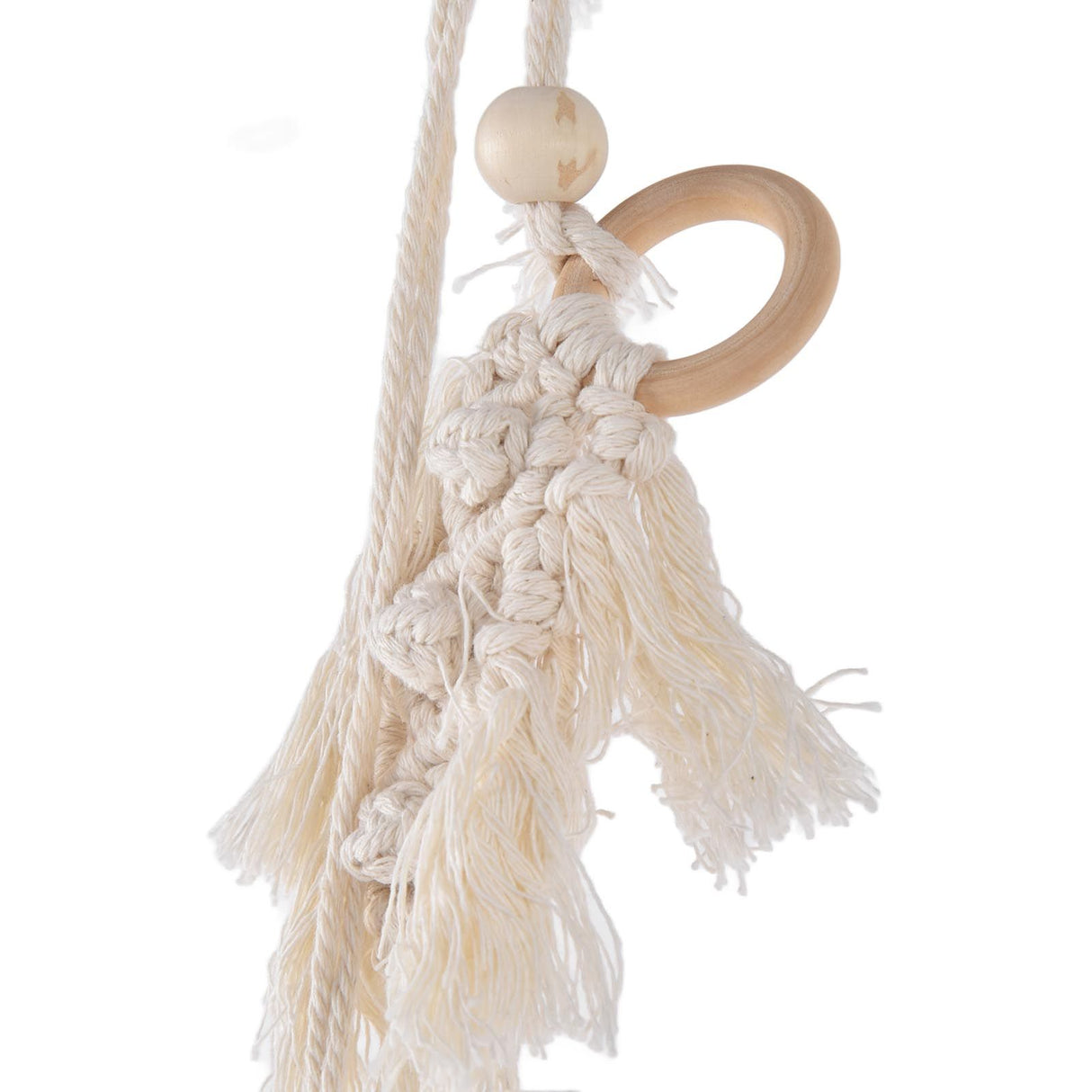 Boho Hat Wall Hanging Rack Cotton Rope Woven Bohemian Caps Holder for Home Office StudioType D