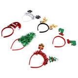 6Pcs Christmas Headband Christmas Tree Reindeer Snowflake Santa Hat Holiday Party Headgear for Christmas Party