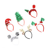 6Pcs Christmas Headband Christmas Tree Reindeer Snowflake Santa Hat Holiday Party Headgear for Christmas Party - Extra Image
