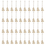40pcs Christmas Tree Ornaments Wooden Hallow Cute Christmas Hangings with Lanyards for Christmas Tree Decoration Gift