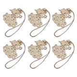 40pcs Christmas Tree Ornaments Wooden Hallow Cute Christmas Hangings with Lanyards for Christmas Tree Decoration Gift