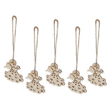 40pcs Christmas Tree Ornaments Wooden Hallow Cute Christmas Hangings with Lanyards for Christmas Tree Decoration Gift