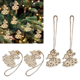 40pcs Christmas Tree Ornaments Wooden Hallow Cute Christmas Hangings with Lanyards for Christmas Tree Decoration Gift - Extra Image