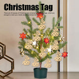 40pcs Christmas Tree Ornaments Wooden Hallow Cute Christmas Hangings with Lanyards for Christmas Tree Decoration Gift - Extra Image