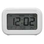 Mini Digital Alarm Clock with LCD Screen Snooze Function 12H 24H Formats for Bedroom Travel Office White