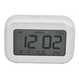Mini Digital Alarm Clock with LCD Screen Snooze Function 12H 24H Formats for Bedroom Travel Office White