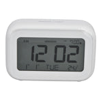 Mini Digital Alarm Clock with LCD Screen Snooze Function 12H 24H Formats for Bedroom Travel Office White