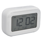 Mini Digital Alarm Clock with LCD Screen Snooze Function 12H 24H Formats for Bedroom Travel Office White