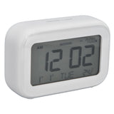 Mini Digital Alarm Clock with LCD Screen Snooze Function 12H 24H Formats for Bedroom Travel Office White - Side View