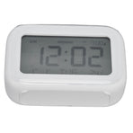 Mini Digital Alarm Clock with LCD Screen Snooze Function 12H 24H Formats for Bedroom Travel Office White