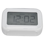 Mini Digital Alarm Clock with LCD Screen Snooze Function 12H 24H Formats for Bedroom Travel Office White - Top-Down View