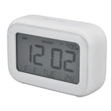 Mini Digital Alarm Clock with LCD Screen Snooze Function 12H 24H Formats for Bedroom Travel Office White