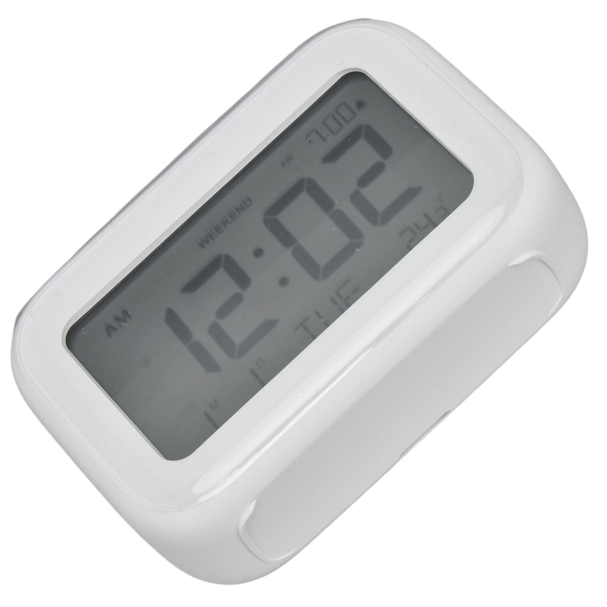 Mini Digital Alarm Clock with LCD Screen Snooze Function 12H 24H Formats for Bedroom Travel Office White
